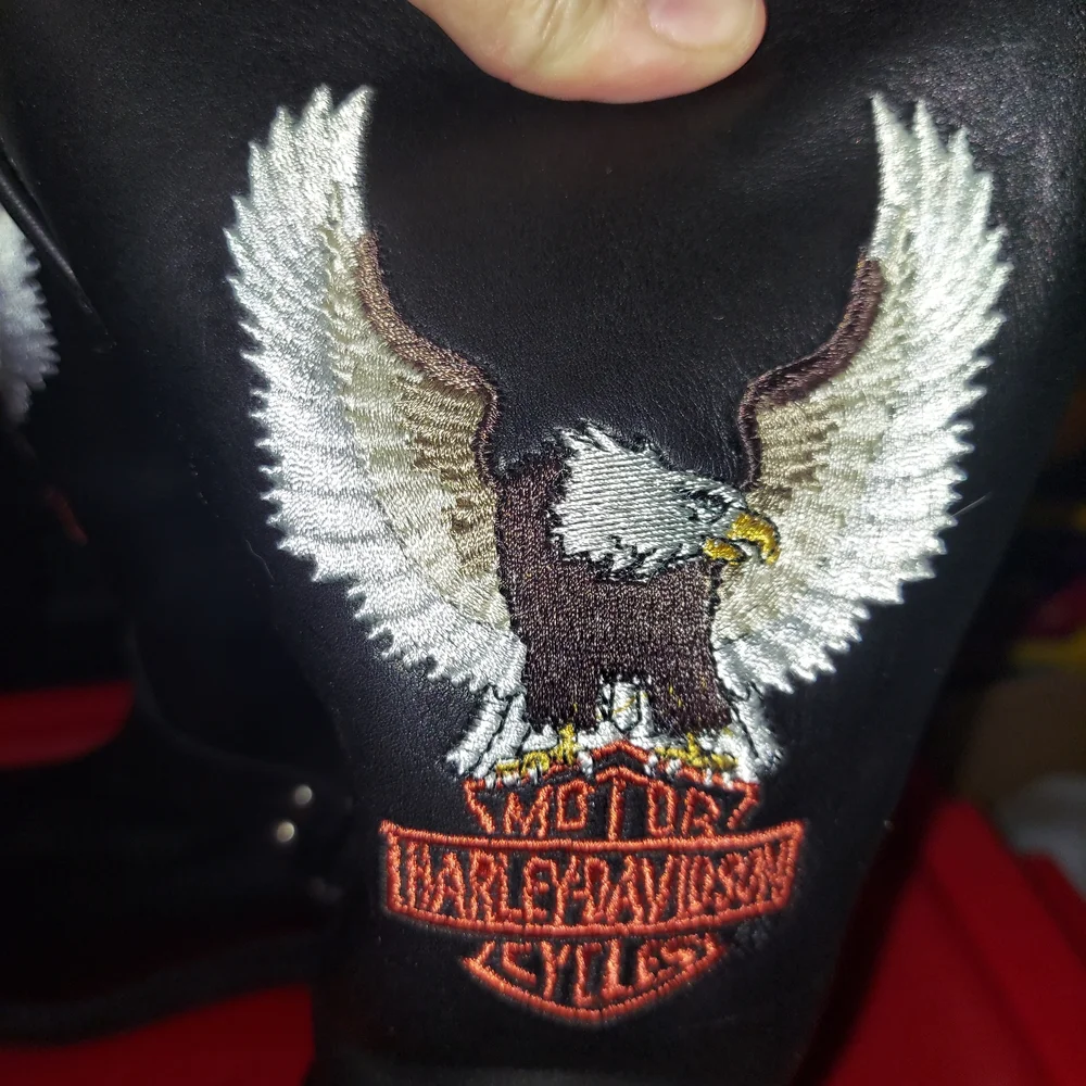 Vintage Harley-Davidson Women's Black Eagle Embroidered Harness Boots Size 9.5 - Picture 4 of 11